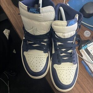 Jordan Sneakers Navy Blue and White